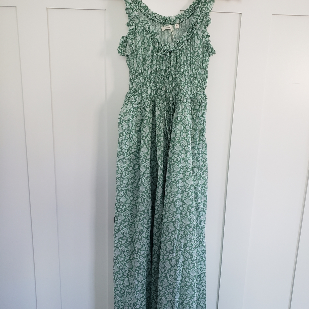 Doen Emmarretta Green Floral Women's Dress